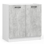 Meuble de cuisine bas akord s80 pour vier oliwia modulable blanc 80 cm 2 portes couleur bton 1 tagre ...
