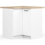 Meuble de cuisine bas akord s90 dangle avec plan de travail oliwia blanc 90 cm 2 portes faade blanche ...