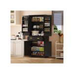 Meuble cuisine - buffet colonne bas - 80x40x182 cm - armoire de cuisine avec 5 niveaux et 4 portes et ...