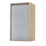 Meuble cuisine ch�ne rideau alu blanc ou noir 2 etag�res l 40 h 72 p 35 cm - aluminium - l 40 x l 35 ...