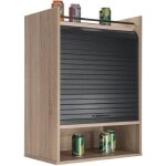 Meuble de cuisine ch�ne rideau noir ou blanc 4 niches 54 x 76. 6 x 354 cm - noir - l 54 x l 35. 4 x h ...
