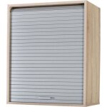 Meuble cuisine chne rideau noir blanc ou alu 3 niches l 60 h 72 p 35 cm - aluminium - l 60 x l 35 x ...
