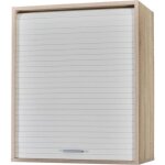 Meuble cuisine ch�ne rideau noir blanc ou alu 3 niches l 60 h 72 p 35 cm - blanc - l 60 x l 35 x h 72 ...