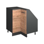 Meuble de cuisine dangle pour combles r - line 75. 6cm avec 1 porte ch�ne de force dor� anthracite vicco ...