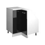 Meuble de cuisine dangle pour combles r - line 75. 6cm avec 1 porte noir haute brillance blanc vicco