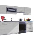 Cuisine giovanna 7 lments - bois blanchi 2m40 - grand casserolier