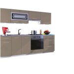 Cuisine giovanna 8 lments - taupe mat 2m40 casserolier four encastrable
