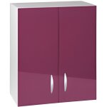 Meuble cuisine haut 60 cm 2 portes oxane aubergine