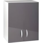 Meuble cuisine haut 60 cm 2 portes oxane gris