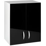 Meuble cuisine haut 60 cm 2 portes oxane noir