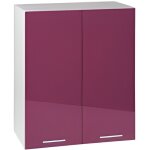 Meuble cuisine haut 60 cm 2 portes tara aubergine