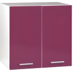 Meuble cuisine haut 80 cm 2 portes tara aubergine
