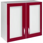 Meuble cuisine haut 80 cm 2 portes vitr�es oxane