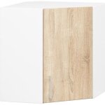 Meuble de cuisine haut akord dangle w60 lima modulable blanc 60 cm 1 porte faade chne sonoma 2 tagres ...