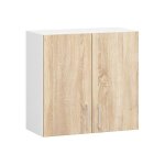 Meuble de cuisine haut akord w60 lima modulable blanc 60 cm 2 portes faade chne sonoma 2 tagres 60x305x58 ...
