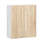 Meuble de cuisine haut akord w60 lima modulable blanc 60 cm 2 portes faade chne sonoma 2 tagres 60x305x72 ...