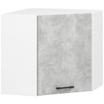 Meuble de cuisine haut akord w60 oliwia modulable blanc 60 cm 1 porte fa�ade b�ton 2 �tag�res 60x30x58 ...