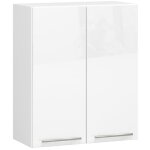 Meuble de cuisine haut akord w60 oliwia modulable blanc 60 cm 2 portes fa�ade blanche brillante 2 �tag�res ...