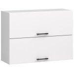 Meuble de cuisine haut akord w80 oliwia g2 modulable blanc 80 cm 2 portes faade blanche 2 tagres 80x30x58 ...