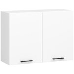 Meuble de cuisine haut akord w80 oliwia modulable blanc 80 cm 2 portes faade blanche 2 tagres 80x30x58 ...