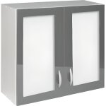 Meuble cuisine haut 80 cm 2 portes vitr�es oxane