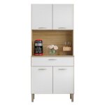 Buffet de cuisine - kits parana - imitation chêne et blanc - 4 portes - 1 tiroir - 74. 5 cm Buffet de cuisine - kits parana - imitation chêne et blanc - 4 portes - 1 tiroir - 74. 5 cm