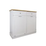 Meuble cuisine plan mdf placage h�v�a deux tiroirs meuble cach� poubelle rangement 100�355�90cm blanc ...