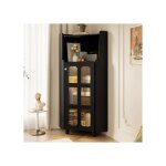 Meuble dangle noir laqu� avec �clairage led ? commode dangle moderne commande app salon / biblioth�que ...