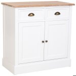 Meuble dentr�e en bois blanc avec 2 tiroirs et 2 portes 82x395x80 h