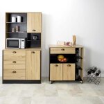 Meuble desserte de cuisine en bois chef