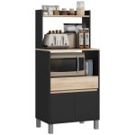 Meuble desserte de cuisine pour micro - ondes avec placard tiroir �tag�re sup�rieur 60 x 40 x 131 cm ...