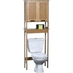 Meuble dessus wc bambou et mdf 2 portes / 1 etagere interieure - mahe - tendance