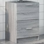 Meuble d�vier - meuble sous vasque - armoire de rangement sonoma gris 40x37x59 cm bois ding�nierie - ...