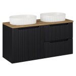 Meuble double salle de bain - deconation - astral black - 120 cm - 2 vasques - design contemporain