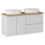 Meuble double vasques - deconation - astral blanc - 120 cm - mdf - design contemporain