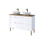 Meuble double vasque  poser sur pieds 120 cm - oceanie white