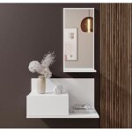 Meuble dentre 1 tiroir avec miroir console dentre finition en couleur blanc mate l 60 x p 30 x h 855cm ...