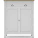Meuble dentre 2 portes 1 tiroir en pin massif blanc / effet chne 90 cm - macha