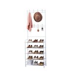 Meuble d?entre - herzberg - hg03381 - porte - manteaux avec tagre  chaussures - 5 niveaux - blanc ...