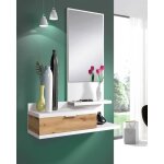 Dmora unit dentre tijuana couloir avec miroir meuble dentre avec tiroir 81x29h116 cm n?uds blancs ...