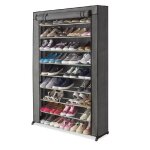 Meuble étagère à chaussures avec housse - 30 paires gris Meuble étagère à chaussures avec housse - 30 paires gris