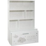 Meuble etagres avec coffre  roulettes - atmosphera - blanc - contemporain - design