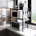 Meuble etagere - qifashma� - support de four � micro - ondes extensible - noir