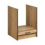 Meuble pour four encastrable carballo - naturel / noir - l 60 x h 81 cm