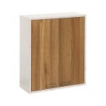 Meuble haut de cuisine avec 2 portes + 1 �tag�re amovible coloris marron / blanc - longueur 52 x profondeur ...