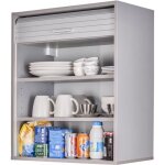 Meuble haut de cuisine imitation aluminium 2 etag�res l 60 h 72 p 35 cm - l 60 x l 35 x h 72 cm