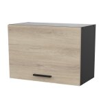 Meuble haut pour hotte origan noir et bois