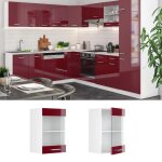 Armoire en verre r - line 40cm rouge brillant / blanc vicco 30485