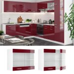 Armoire en verre r - line 80cm rouge brillant / blanc vicco 30489