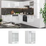 Vicco meuble de cuisine haut vitré r - line blanc haute brillance 40 cm Vicco meuble de cuisine haut vitré r - line blanc haute brillance 40 cm